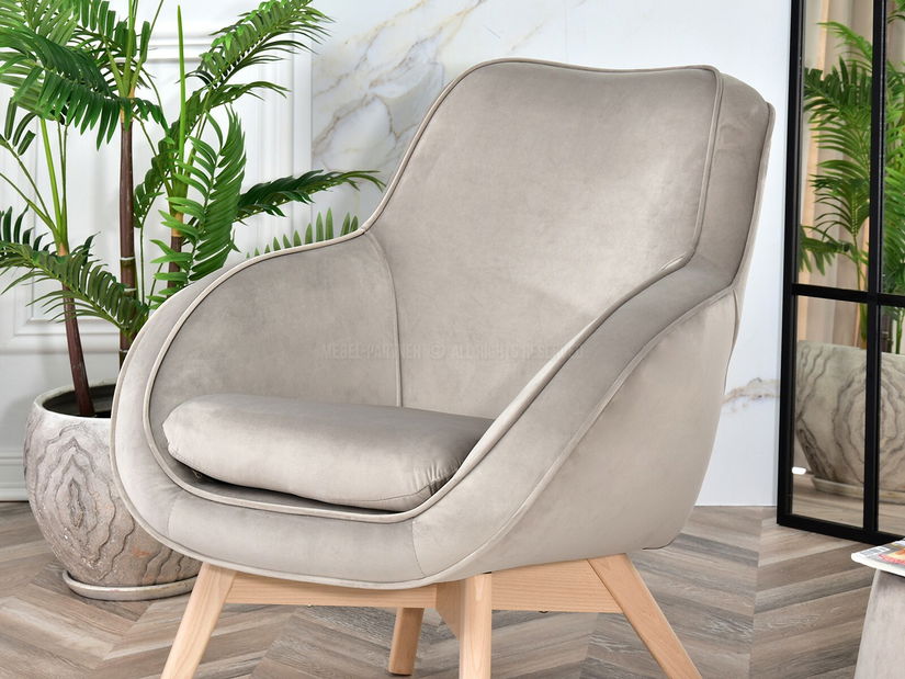 Designové křeslo Merch (béžová + bílá)