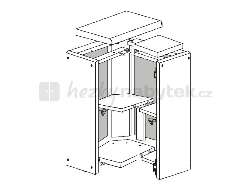 Spodní kuchyňská skříňka, rohová MDF klasik DN-80