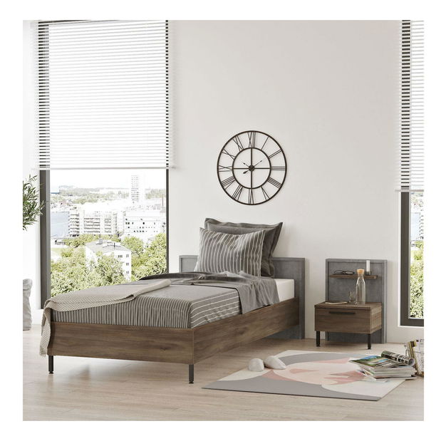 Souprava nábytku do dětského pokoje Hamerella 9 (hnědá + šedá + černá)