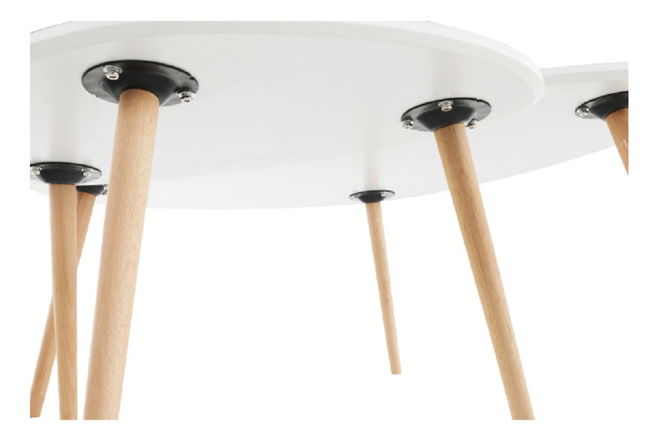 Konferenční stolek Faith (bílá + buk)