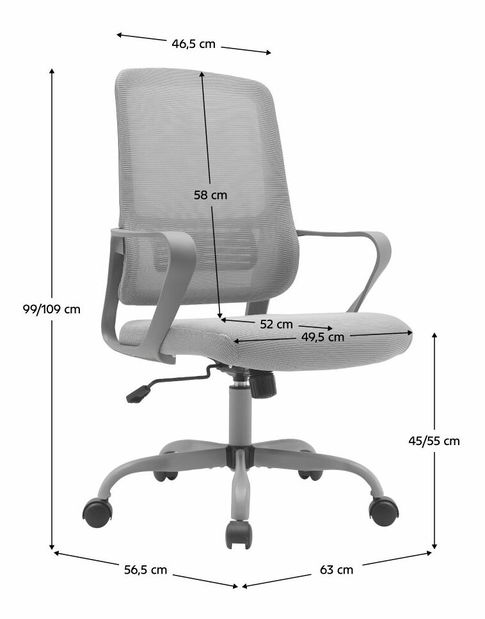 Kancelářské křeslo SALOMI (šedá)