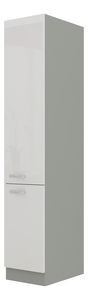 Potravinová kuchyňská skříňka Brunea 40 DK-210 2F (šedá + lesk bílý)