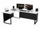 Rohový pc stůl Vintid (bílá + černá)