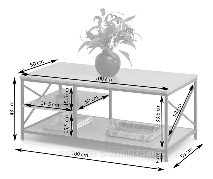 Konferenční stolek Jukky Stol (dub + bílá)
