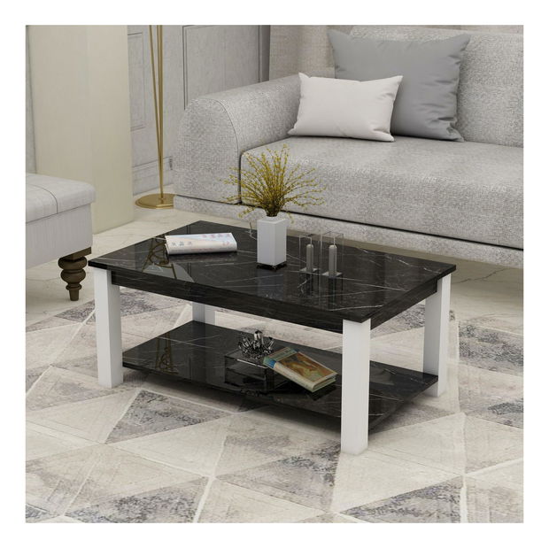 Konferenční stolek Milasi 1 (černá + bílá)