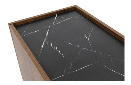 Komoda Anto 200 (ořech warmia + černý mramor)