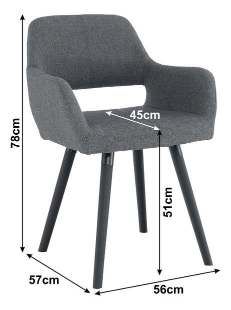 Jídelní židle Godric (tmavě šedá)