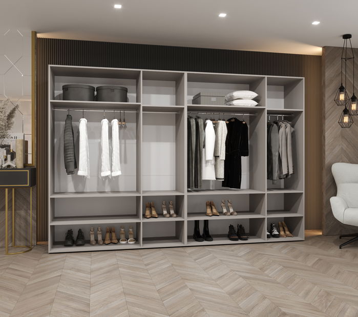 Šatní skříň 300 cm Alice 2 (kašmír + černá)