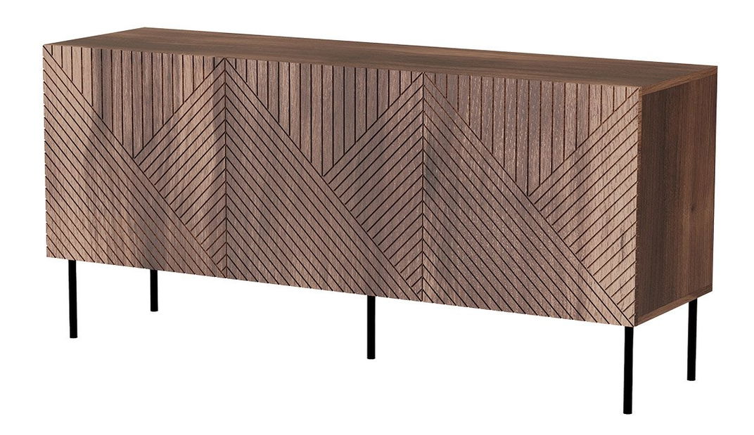 Skříňka Azanat 150 3D (ořech warmia + černá)