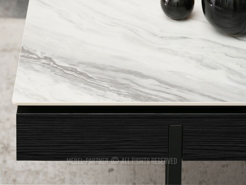 Konferenční stolek Diego (šedý mramor + černá)