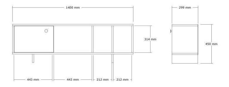 TV stolek/skříňka Nipuvo (borovice atlantická)