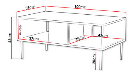 Konferenční stolek Azanat (ořech warmia + černá)