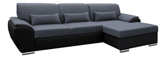 Rohová sedačka Excelsa 2 (P) (černá ekokůže + tmavě-šedá látka)