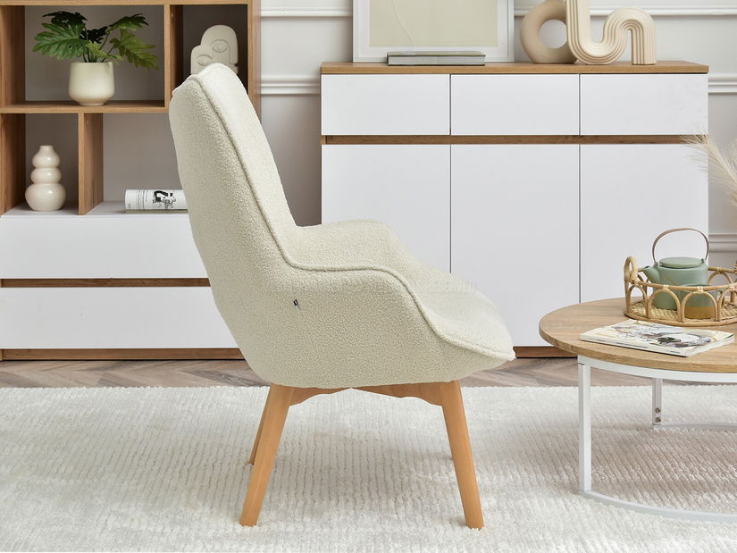 Křeslo Nutri (krémová + buk)