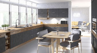 Kuchyně Velaga 63 (šedá matná + dub lancelot)