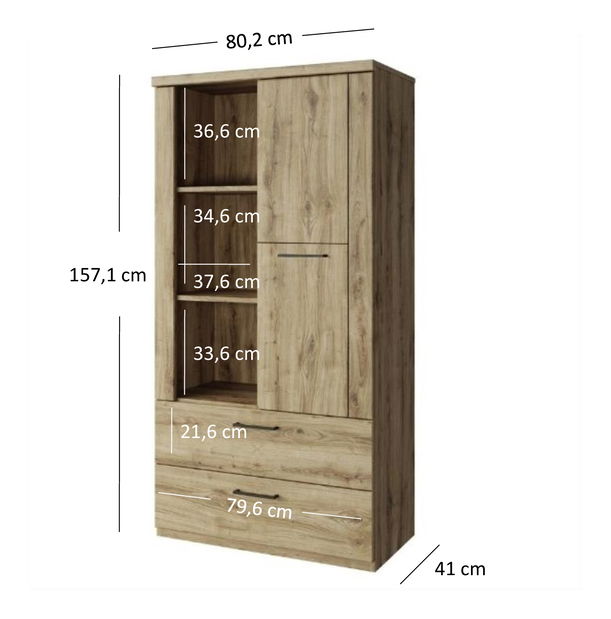 Regál Deloris 1D2S (dub navarra)