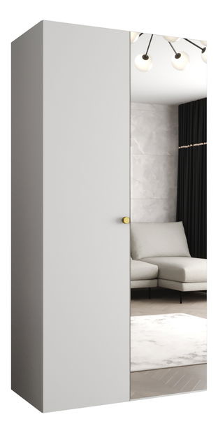 Šatní skříň 100 cm Parna 2 (bílá + zlatá)