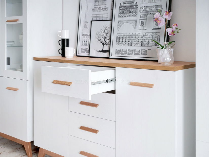 Nábytek do jídelny Bajas 02 (bílá + dub)