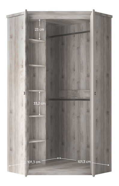 Rohová skříň Jess new (kaštan nairobi)