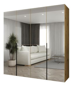 Šatní skříň 200 cm Alice 3 (dub artisan + černá)