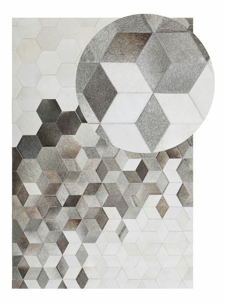 Koberec 140 x 200 cm SESSA (krémová + hnědá)