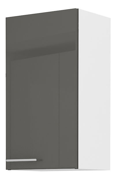 Horní skříňka Lavera 40 G 72 1F (bílá + lesk šedý)