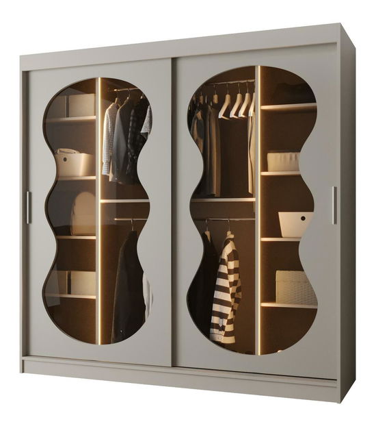 Šatní skříň 200 cm Boomer 3 (kašmír) (s osvětlením)