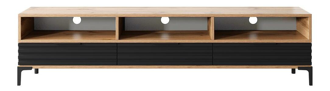 TV skříňka/stolek Ricko 3D (dub přírodní + černá)