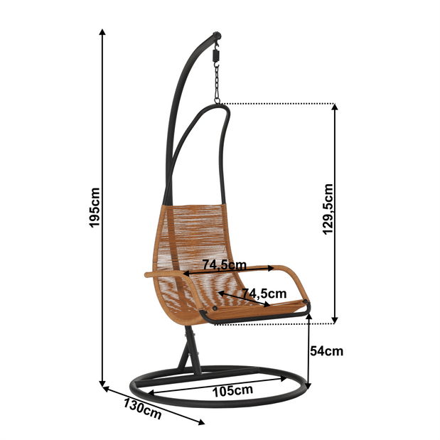 Závěsné křeslo Bimbi (hnědá)