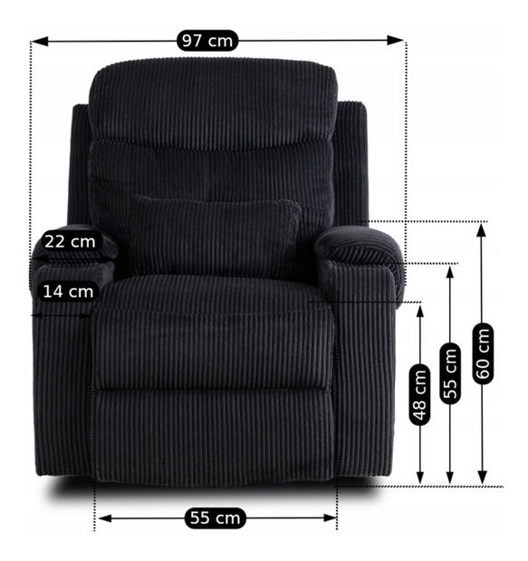 Polohovací křeslo Trigesimo (černá)