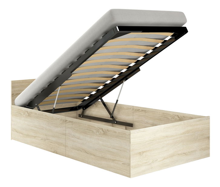 Jednolůžková postel Cezar III (dub sonoma) (s matrací a roštem)