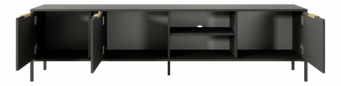 TV stolek/skříňka Lyran 3D (antracit + zlatá)