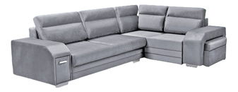 Rohová sedací souprava Alfredo (světle stříbrná) (P)