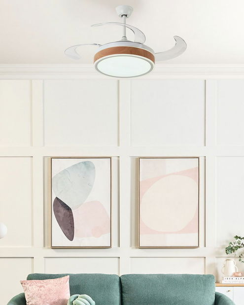 Stropní ventilátor se světlem Flor (bílá)