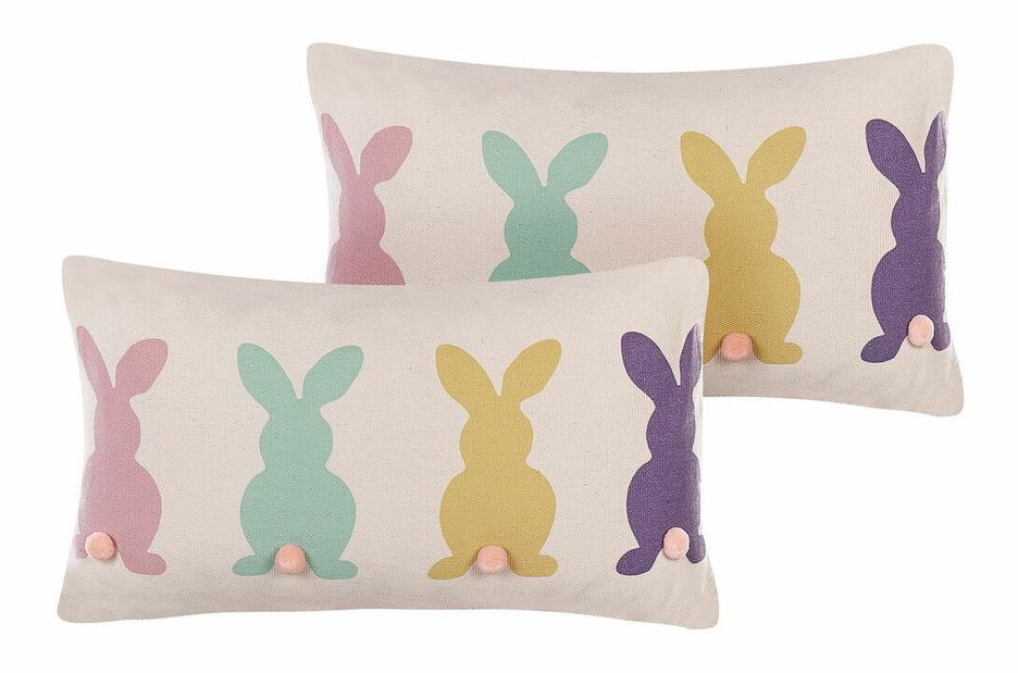 Sada 2 ozdobných polštářů 30 x 50 cm Clusina (béžová)