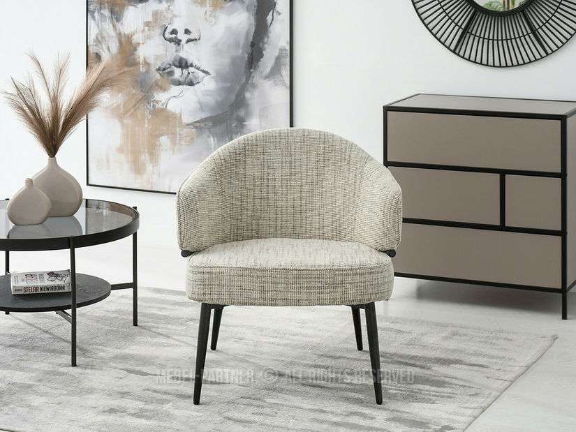 Křeslo Alfredo (béžová + černá)