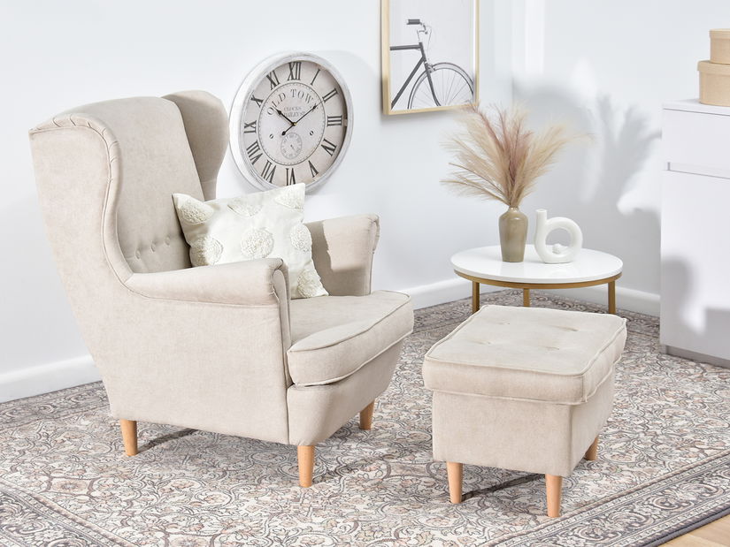 Taburetka Muriera (písková + ořech)