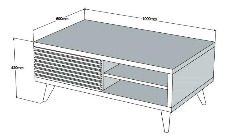 Konferenční stolek Grando (ořech + bílá)