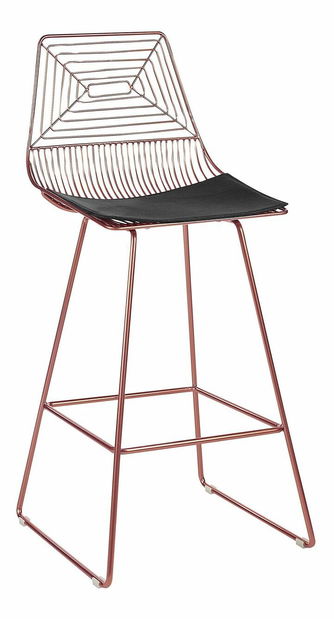 Set 2 ks barových židlí Bethel (růžovozlatá)