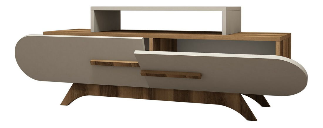 TV stolek/skříňka Dolphie (Ořech + Krémová)