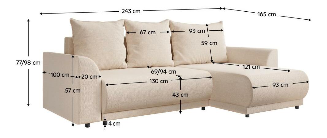 Rohová sedací souprava Costas (béžová)