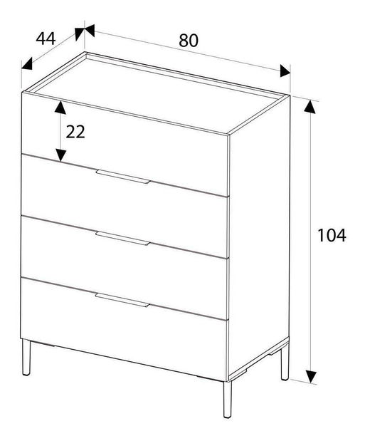 Komoda Seraphina 3 (ořech)