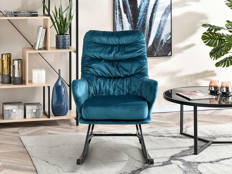 Křeslo Lusil (tyrkysová + černá)