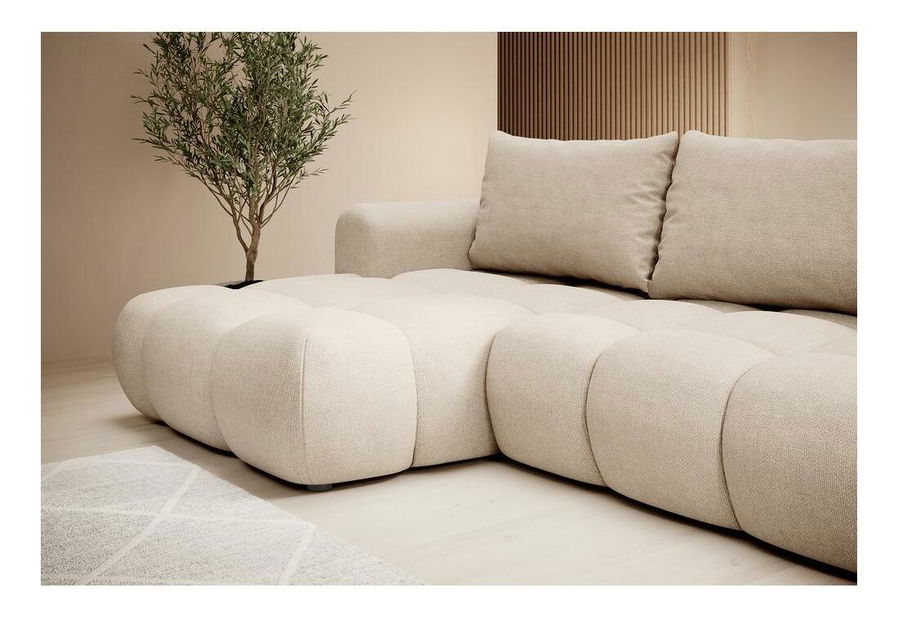 Rohová sedací souprava Ombre (L) (béžová + černá)