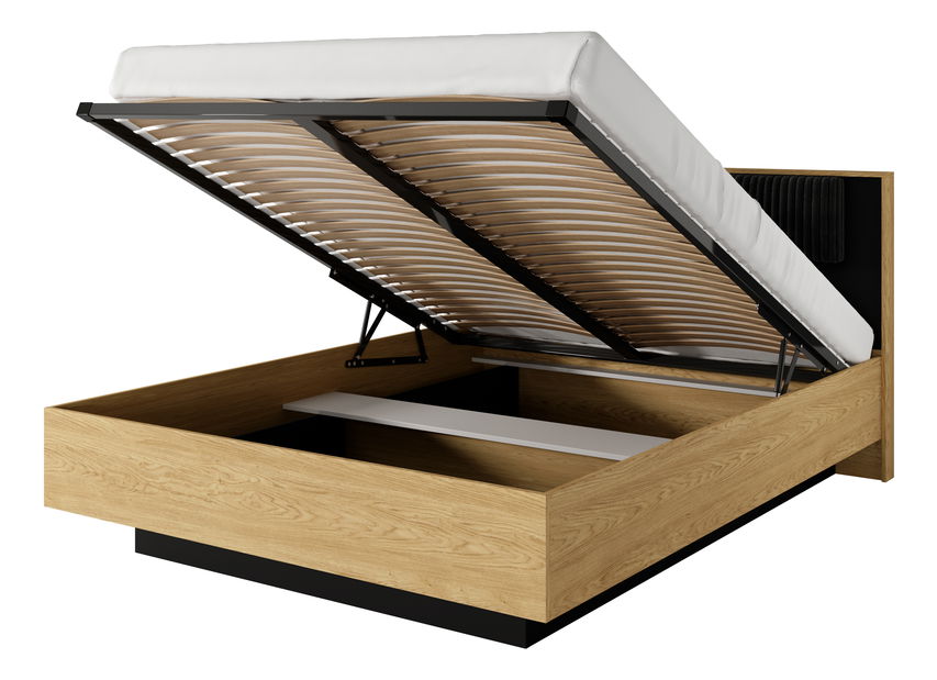 Manželská postel 160 cm Balneo (dub baltic + černá)