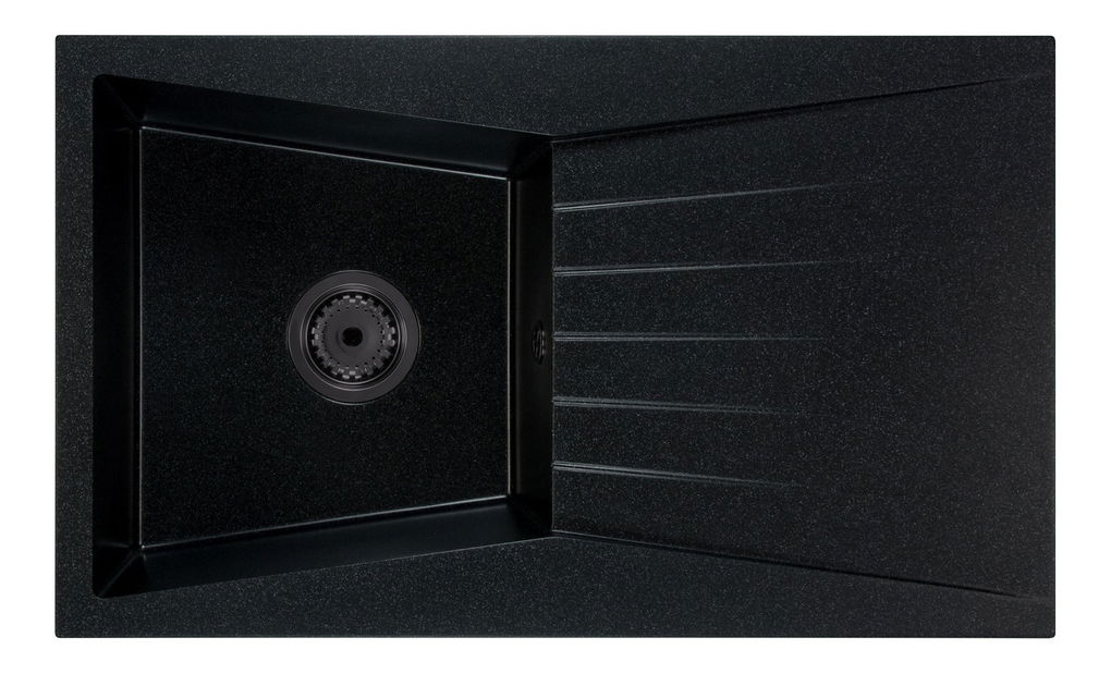 Kuchyňský dřez Ragod (černá + textura) (bez otvoru pro baterii) (P)