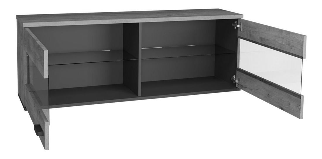 Vitrína na stěnu Joyce J9 (dub lefkas + černá)