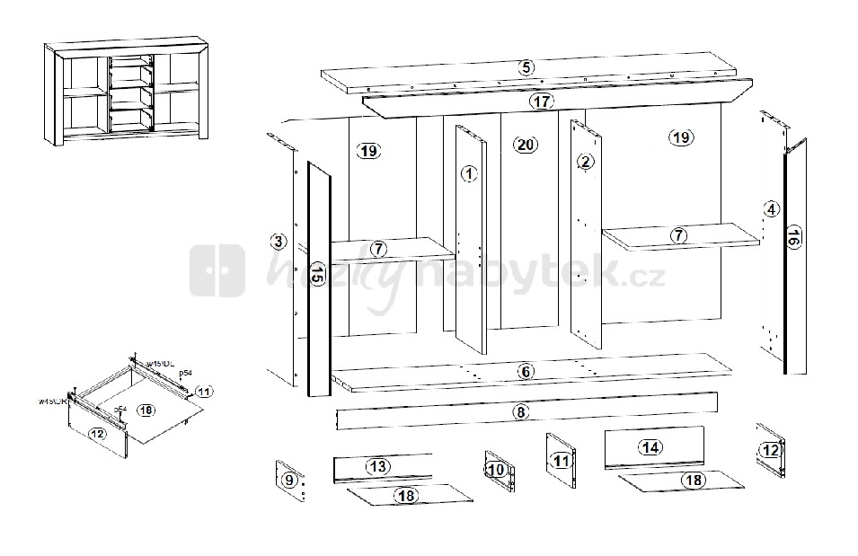 Komoda BRW Mezo KOM2D4S/9/14