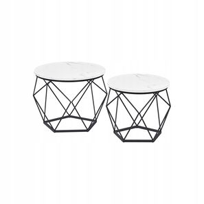 Konferenční stolek Lyvora (bílá + černá) *výprodej