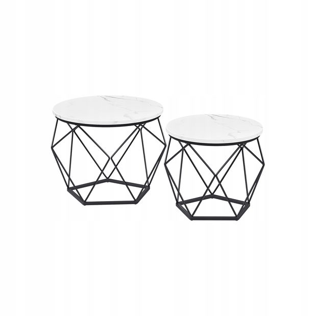 Konferenční stolek Lyvora (bílá + černá) *výprodej